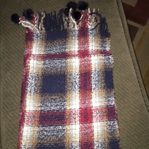 Plaid blanket scarf